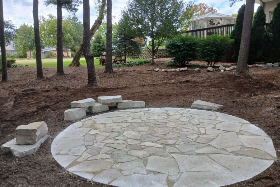 Hardscape Brick Stone Patio Firepit 