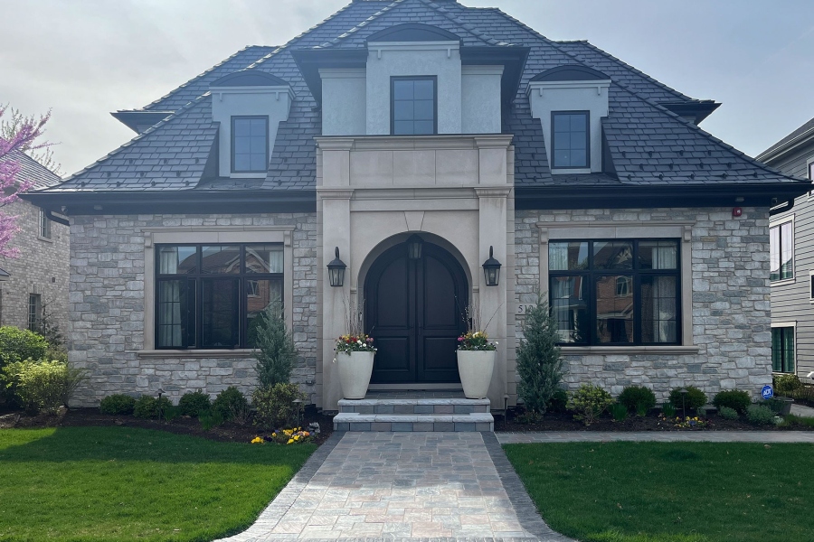 Landscape and Hardscape Installation Project. Walkway, Paver, Steps 